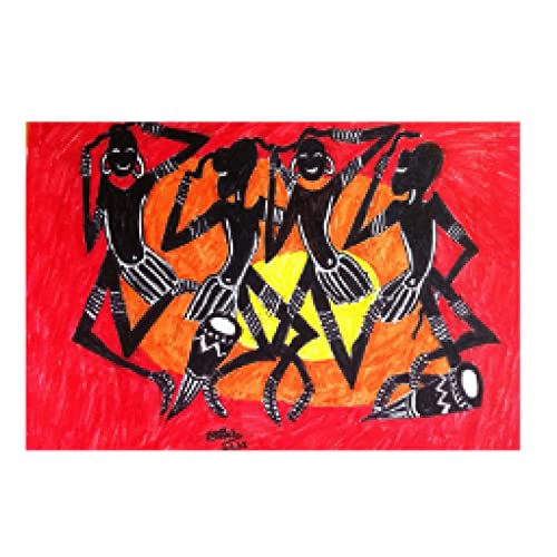 Peinture murale portrait africain abstrait noir pour habiller un grand mur vide de salon 50x70