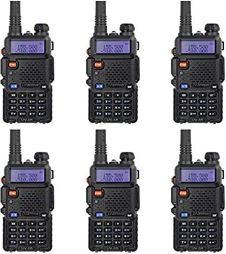 6 Pack Nicama Baofeng UV-5R Dual Band Two Way Radio, 144-148/420-450Mhz Walkie Talkie with 1800mAh Li-ion Battery