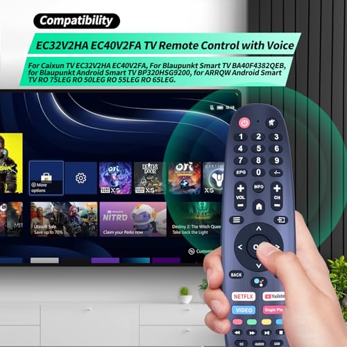 Télécommande EC40V2FA compatible TV Android Blaupunkt et Arrow en panne