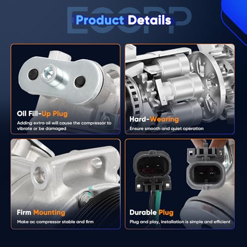 Image of ECCPP AC Compressor 2012-2013 for Buick Regal 2.4L | Fast Cooling Air Conditioning Compressor