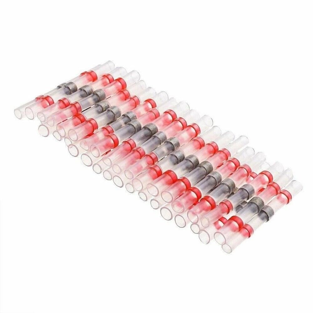 100 Pcs of Wire Connectors Heat Shrink Solder Seal Sleeve Butt Terminals