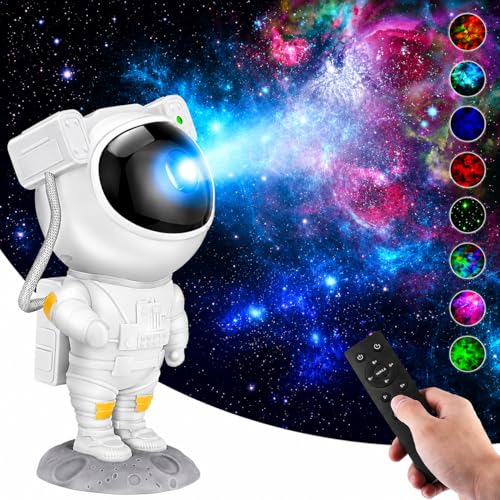 Image of Astronaut Star Projector Galaxy Night Light - 360 Rotating Nebula Lamp with Remote Control & Timer - Space Theme LED Light for Kids Bedroom, Home Decor & Gifts | (ASTRONAUT2)