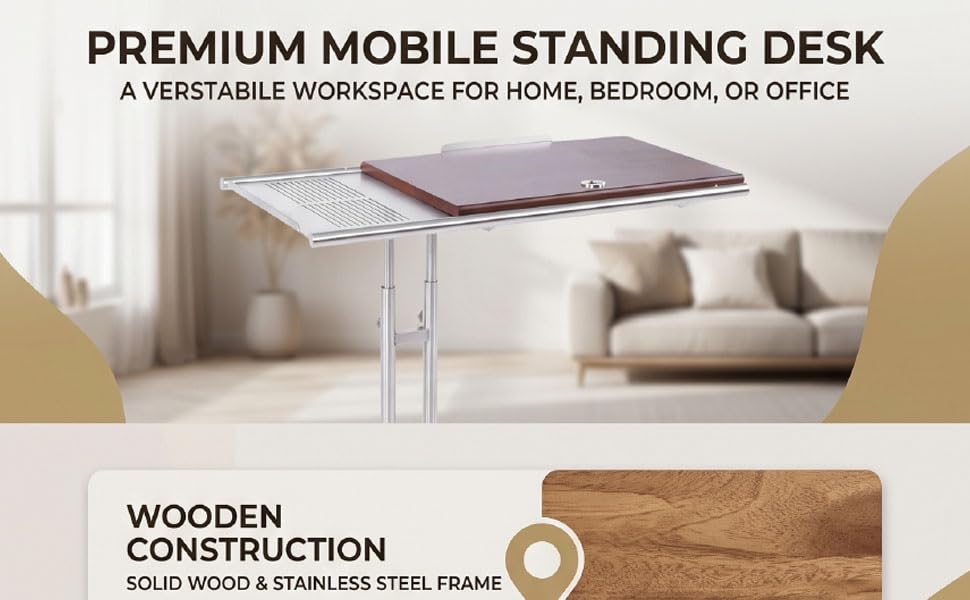 Table d'appoint mobile ZJchao pour travailler confortablement au canapé