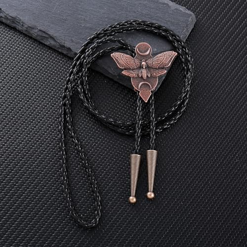 Image of Btilasif Bolo Tie for Men Women, Western Cowboy Bolo Tie, Skull Butterfly Necklace Neckties, Cowboy Accessories Western Gifts for Men Women, Red