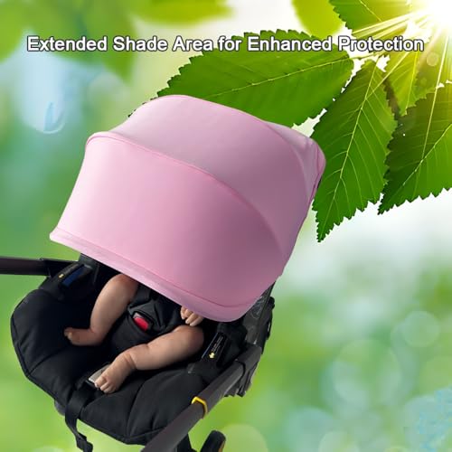 Image of Stroller Accessories Replacement Canopy Compatible with Doona+ and Doona i Car Seats & Strollers, Larger Sunshade, Durable Fabric (Pink)