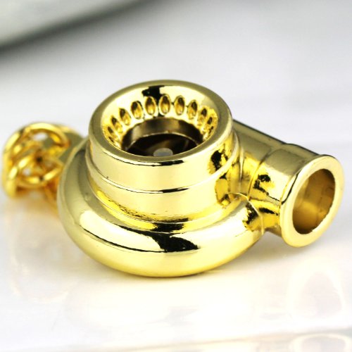 Image of maycom Creative Spinning New Turbo Turbocharger Keychain Key Chain Ring Keyring Keyfob (Gold Color)
