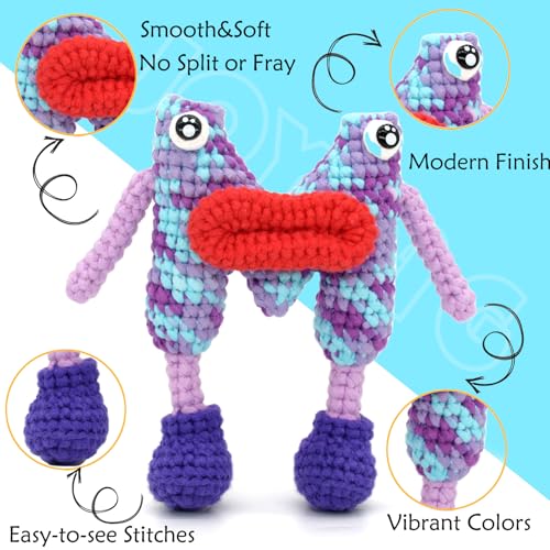 Image of 3 Pack Rainbow Beginner Crochet Yarn for Crocheting and Knitting Multicolor Cotton Crochet Yarn for Beginners with Easy-to-See Stitches Cotton-Nylon Blend Easy Yarn for Beginners(Mermaid Tone)