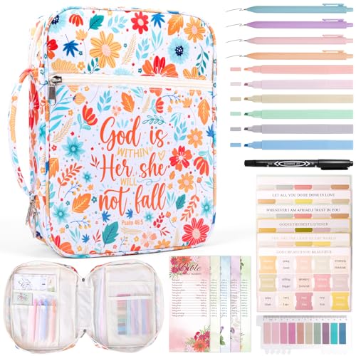 XKDOUS Bible Cover Case for Women Floral Pattern Bible...