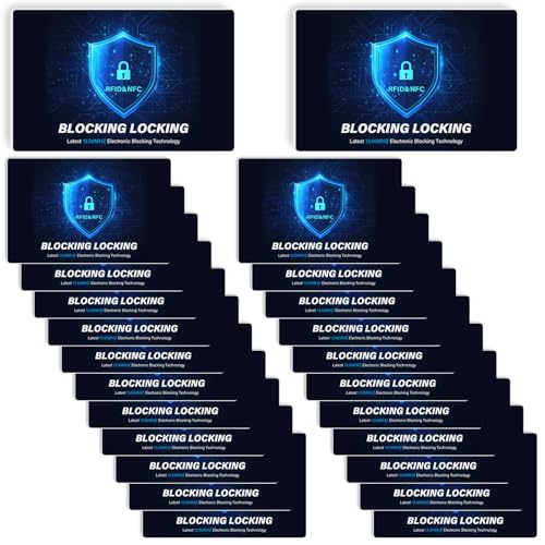 RFID Blocking Card 24 Pack, Advanced Non-Contact NFC Debit Credit Card Passport Protection,Wallet Protector Blocker Guard