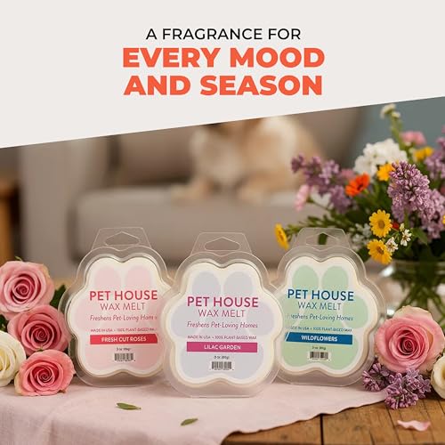 Image of Pet House Wax Melts Mango Peach Spring Scented Wax Melts for Warmer- Long-Lasting Plant Based Air Freshener for Pet Odor Pack of 2