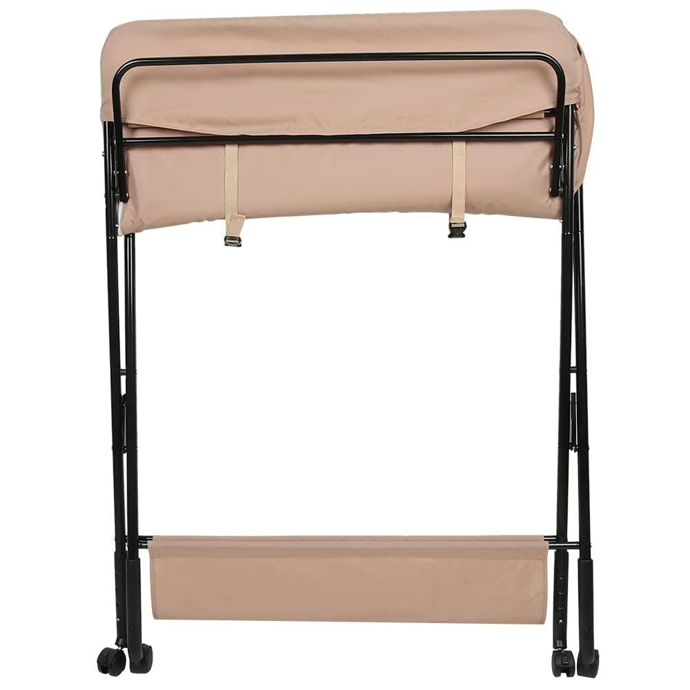Tavolo fasciatoio pieghevole e portatile, carico massimo 25 kg per nuovi, regolabile in altezza, tavolo da fasciatoio pieghevole per sostituzione del pannolino (mandorla)