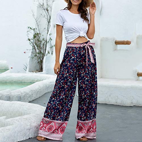 Zomerbroek voor dames, lange strandbroek, dunne zomerjoggingbroek, hippiebroek, pompbroek, lange harembroek, boho-broek met zakken, vrijetijdsbroek, zomerbroek, yogabroek, vintage broek met wijde pijpen - Afbeelding 6