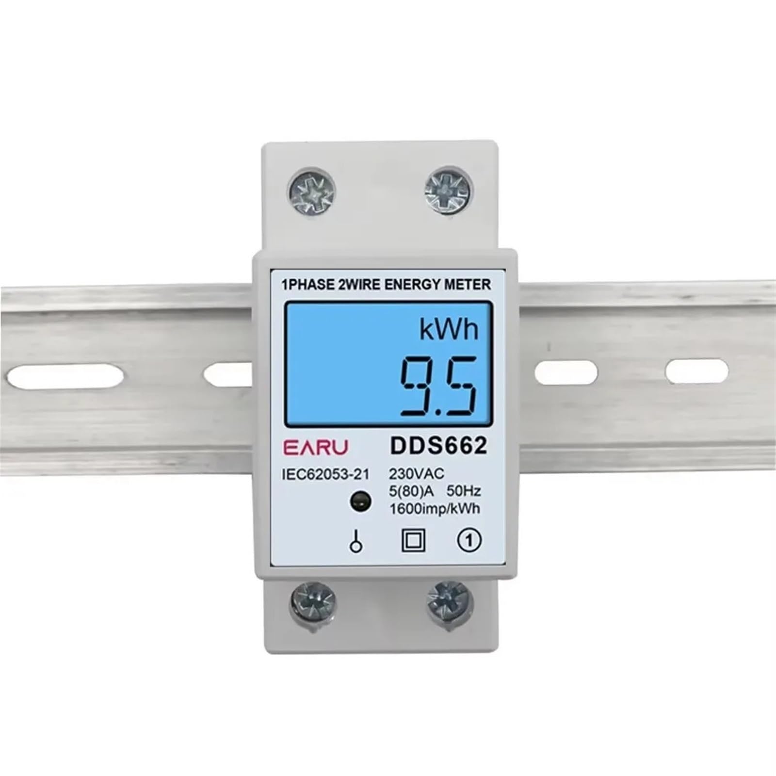 220v/110v 80A Din Rail Backlight LCD Digital Display Voltage Current Power Energy Meter Electricity Tester Voltmeter Ammeter(with Backlight,110V)