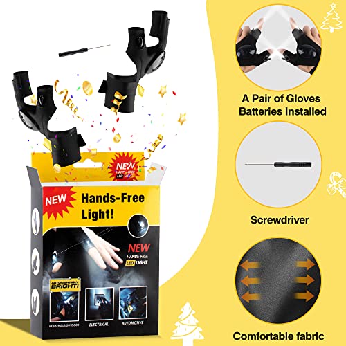 Yofidra Led Flashlight Gloves For Men - Unique Father's Day Gifts Hands-Free Finger Light Gloves For Repairing, Fishing, Outdoor Activities #TOP1