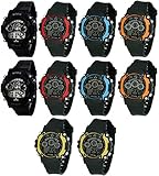 LEMONADE - Birthday Return Gift for Kids - Pack of 10 Fashion Multifunction 7 Lights Unisex Digital Sports Band for Kids, Children