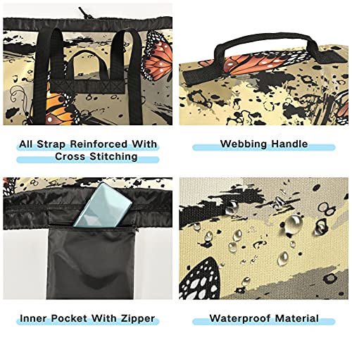 Butterfly Colorful Laundry Bag Heavy Duty Laundry Backpack With Shoulder Straps And Handles Travel Laundry Bag With Drawstring Closure Dirty Clothes Organizer For College Dorm, Apartment, Camp Travel #TOP1