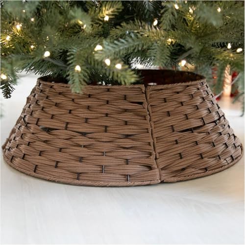 Geyaziu クリスマスツリーのスカートクリスマスツリーの底はアメリカ編みの田園の木の底の支柱の囲いです (C,50*65*21CM)