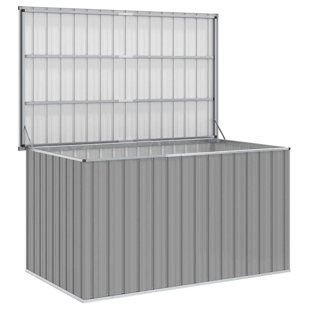 Générique Contenitore da giardino in acciaio zincato 171 x 99 x 93 cm grigio, scatola esterna per cuscini, cuscini e coperte, spazioso spazio per terrazza e interni.