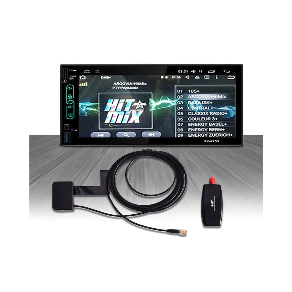 Antenne d'extension Dab avec récepteur Adaptateur USB pour Android 4.4 5.1 6 7.1 Lecteur de Voiture Applicable pour l'europe Australie