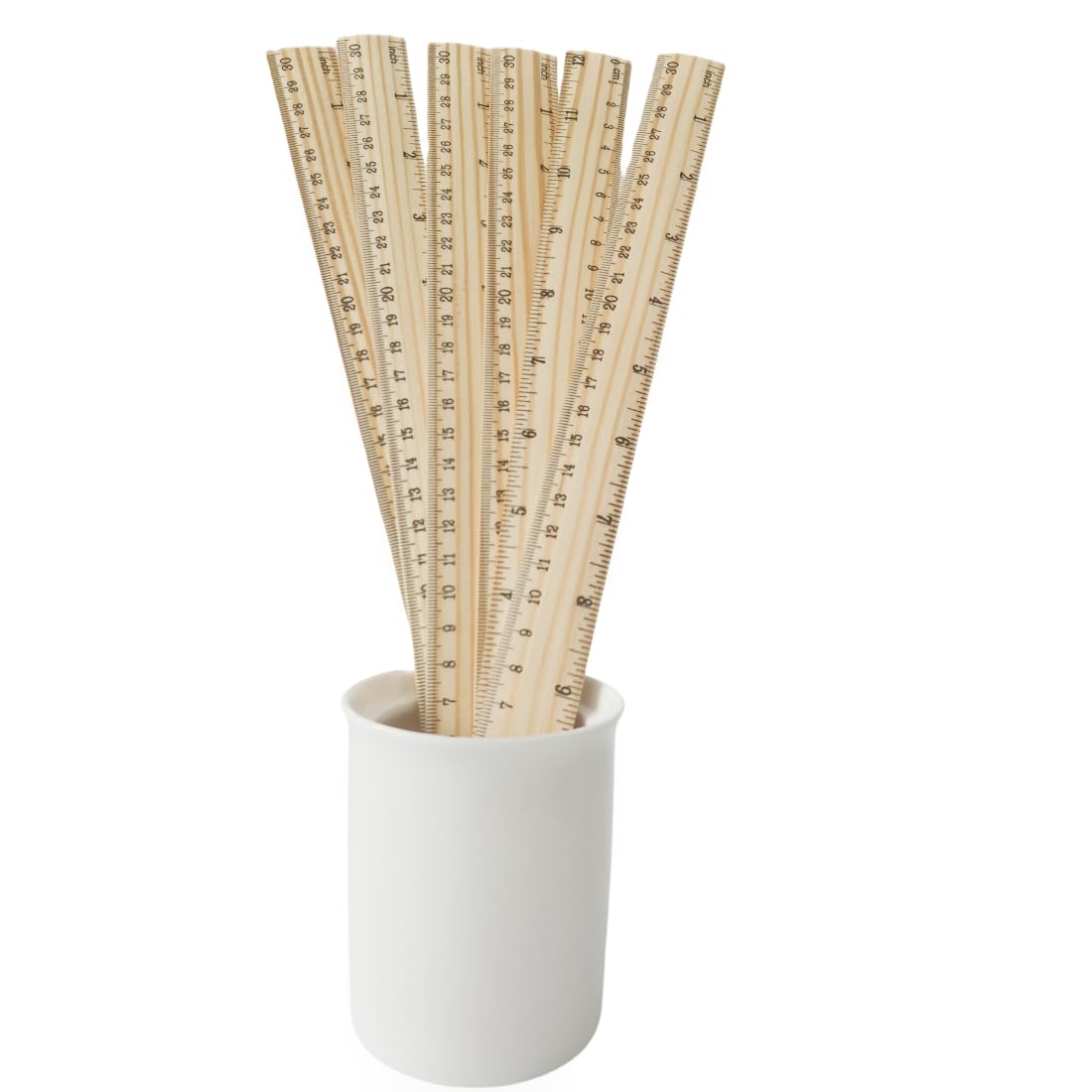 Yrlfiot 6 Pcs Wood Ruler, 12 Inch, Double-Sided, Accurate Scales, Classic Style, Wooden Construction - Image 7