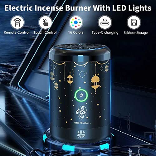Modern Middle East Arabic Electric Incense Burner Bakhoor Incense Burner With 16 Lights For Car #TOP1