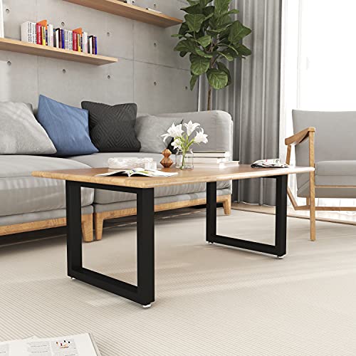 Image of HOMEKAYT Metal Coffee Table Legs 16''Hight 11'' Wide, Metal Bench Legs Desk Legs Multiple Uses for Bench,Side Table (Rectangle Shape, 2pcs)-Black