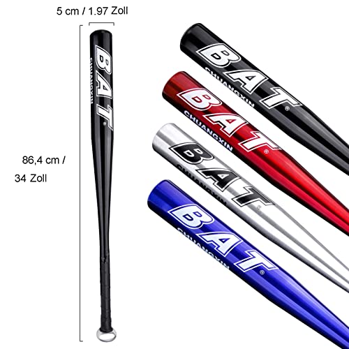 30 Zoll / 34 Zoll Baseballschläger Aluminium Baseball Bat 86 cm Metall Baseball Schläger Alu baseballschläger Sportschläger Anti Rutsch Griff Für Training und Übung (Schwarz, 34 Zoll)