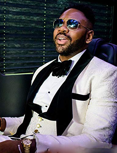 Men's One Buttons Three Pieces Suit Beige Shawl Lapel Slim Fit Business Texdoes2