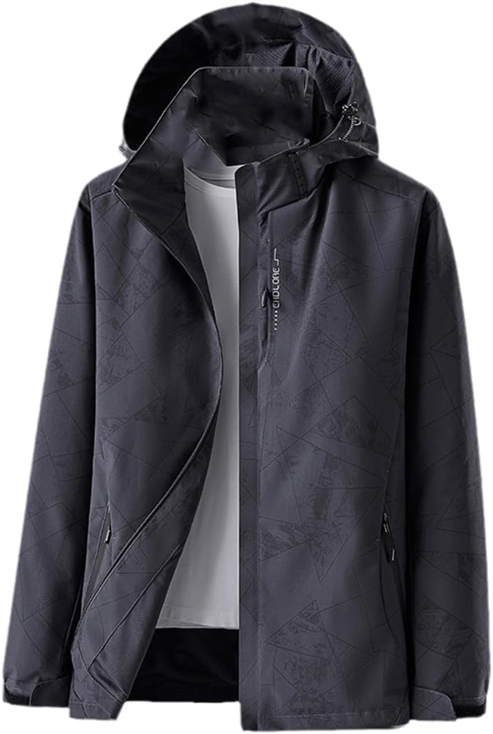 [Alloaone] メンズ防水ハイキンググジャケットキャンプ釣り狩猟ト反射防風ランニンレッキングコート