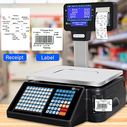 Báscula digital comercial con impresora y pantalla miniatura 2