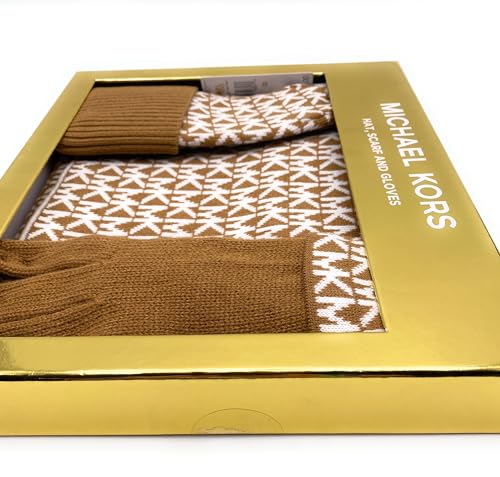 Juego de bufanda y gorro de lana suave Michael Kors de lujo 6