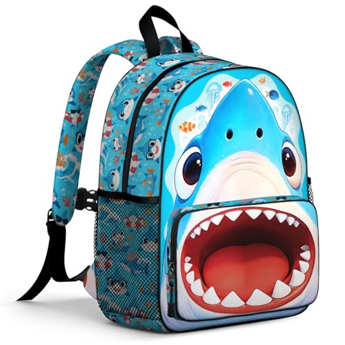 Yirasnezy Cute Shark Toddler Backpack for Boys Toddler Preschool Kids Backpack for Boys Ages 36 Lightweight Kindergarten School Bag Blue Cartoon Animal Daycare Small Bookbag Shark Backpacks 13 H