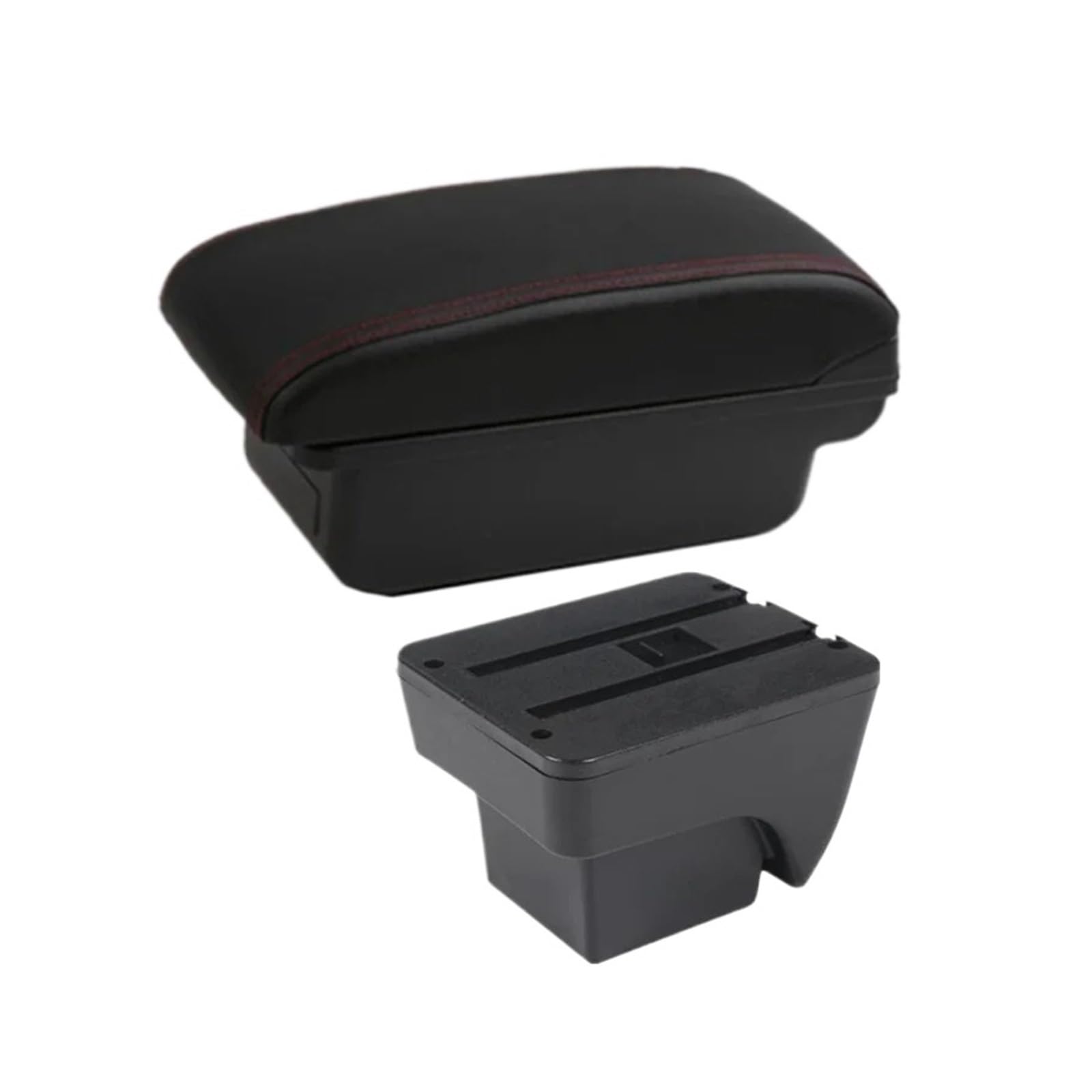 ECBUGAT For Seat For ARONA For Ibiza 6L 6J 2017-2025 Armrest Box Car Auto Storage Retrofit Interior Accessories Car Armrest Box(A1 red line NO USB)