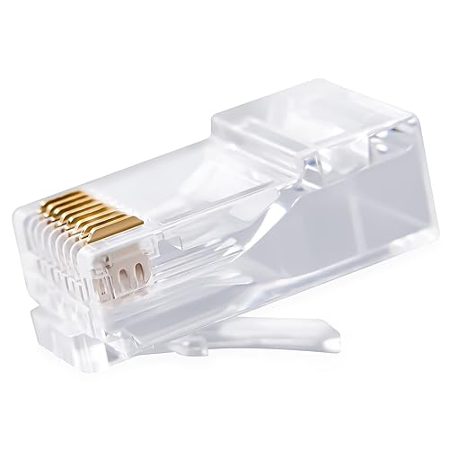 Miniatura 1 de Conector RJ45 Cat6,Paquete de 100 extremos Cat6,Enchufe de red UTP para cable sólido