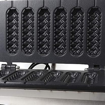 1500W Wafelnmaschine Waffeleisen Edelstahl Waffelgerät Corn Dog Stiel Waffeleisen Waffel am Stiel, Waffelmaker mit Antihaftbeschichteten Backplatten und Timer für 6 Stielwaffeln – Bild 7