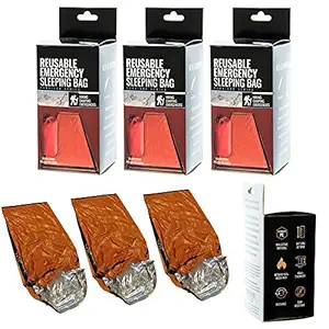 3 Heavy Duty Sleeping Bag Emergency Survival Hiking Thermal Blanket Outdoor Gear