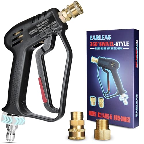 Short Pressure Washer Gun with Swivel, Anti-Tangle...