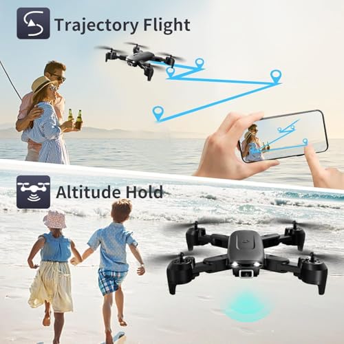 Image of Amitasha Remote Control Camera Drone 4k 1080p Gesture Control Altitude Hold, Headless Mode 3D Flips, App Control, Trajectory Flight RC Drone with Camera for Kids & Adult