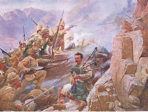 Tableaux peinture sur toile decoration chambre l'assaut de Dargai 60x90