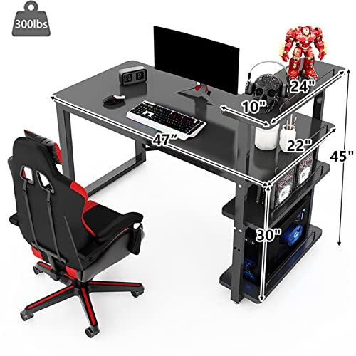 Bureau d'ordinateur gain de place avec bibliothèque modulable moderne - 3