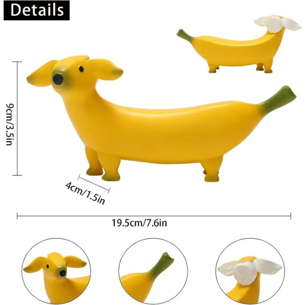 Fulltime Bananen-Ente Statue – Skurrile Garten-Deko Aus Harz, Gelb, Für Drinnen & Draußen