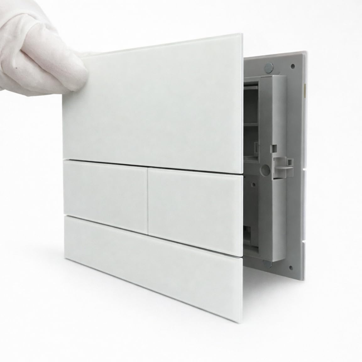 WC Betätigungsplatte Weiß Unterputz Dual Flush | Drückerplatte, Wandmontage, Modernes Design, Wasser sparen