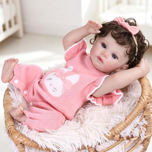 Muñeca Reborn bebé realista con cuerpo de vinilo de 16 pulg miniatura 1