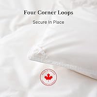 Vista 5 de Royal Elite - Edredón de plumón canadiense tamaño individual. Hecho en Canadá, relleno de edredón de plumón blanco con pestañas en las esquinas