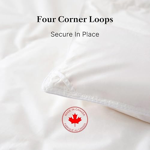 Miniatura 7 de Royal Elite - Edredón de plumas de ganso fabricado en Canadá-Certificado RDS para todas las estaciones, relleno de edredón de plumas tamaño Queen,