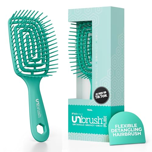 Image of FHI Heat UNbrush Flex Detangling Brush - Ultra-Flexible, Pain-Free Hair Brush Detangler with DuoFlex Anti-Static Bristles for Removing Tangles, Massaging Scalp & Faster Styling