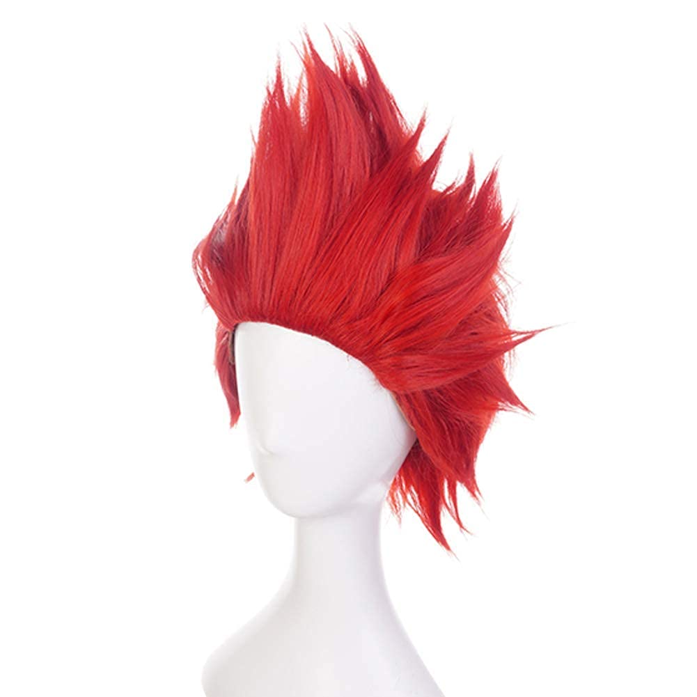 LeMarnia Red Short Anime Cosplay Wig Kirishima Eijiro Halloween Party Wig, 28 cm - Image 3