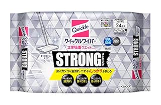 クイックルワイパー フロア用掃除道具 立体吸着ウエットシート ストロング ガンコな油汚れ対応 24枚