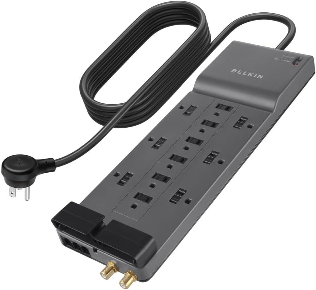 Belkin 12-Outlet Home/ice Surge Protector with 8 ft. Cord, Telephone and Coaxial Protection