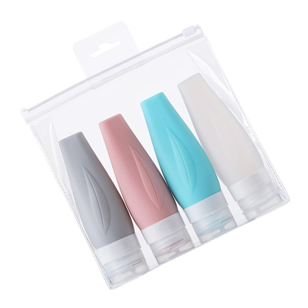 4 piezas Botellas de Silicona Rellenables para Viaje Contenedores de para Cosméticos y Artículos de Tocador